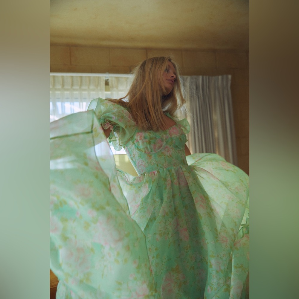 Selkie Acid Trip Ritz Green Floral Maxi Dress